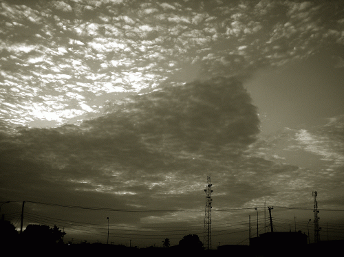 On the street, a thosand clouds,Lagos